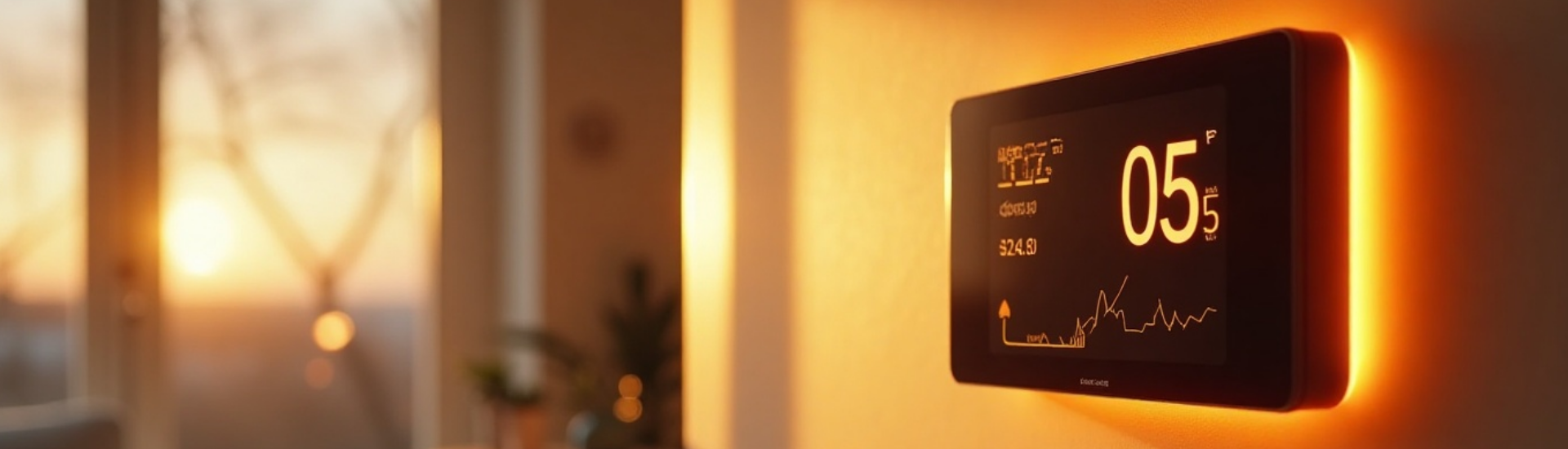 Thermostat intelligent affichant 95 degrés Fahrenheit.