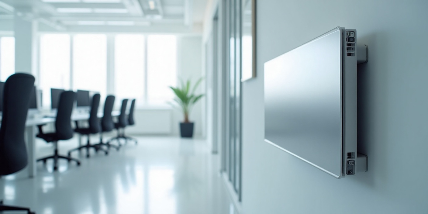 Climatisation moderne dans un bureau lumineux.