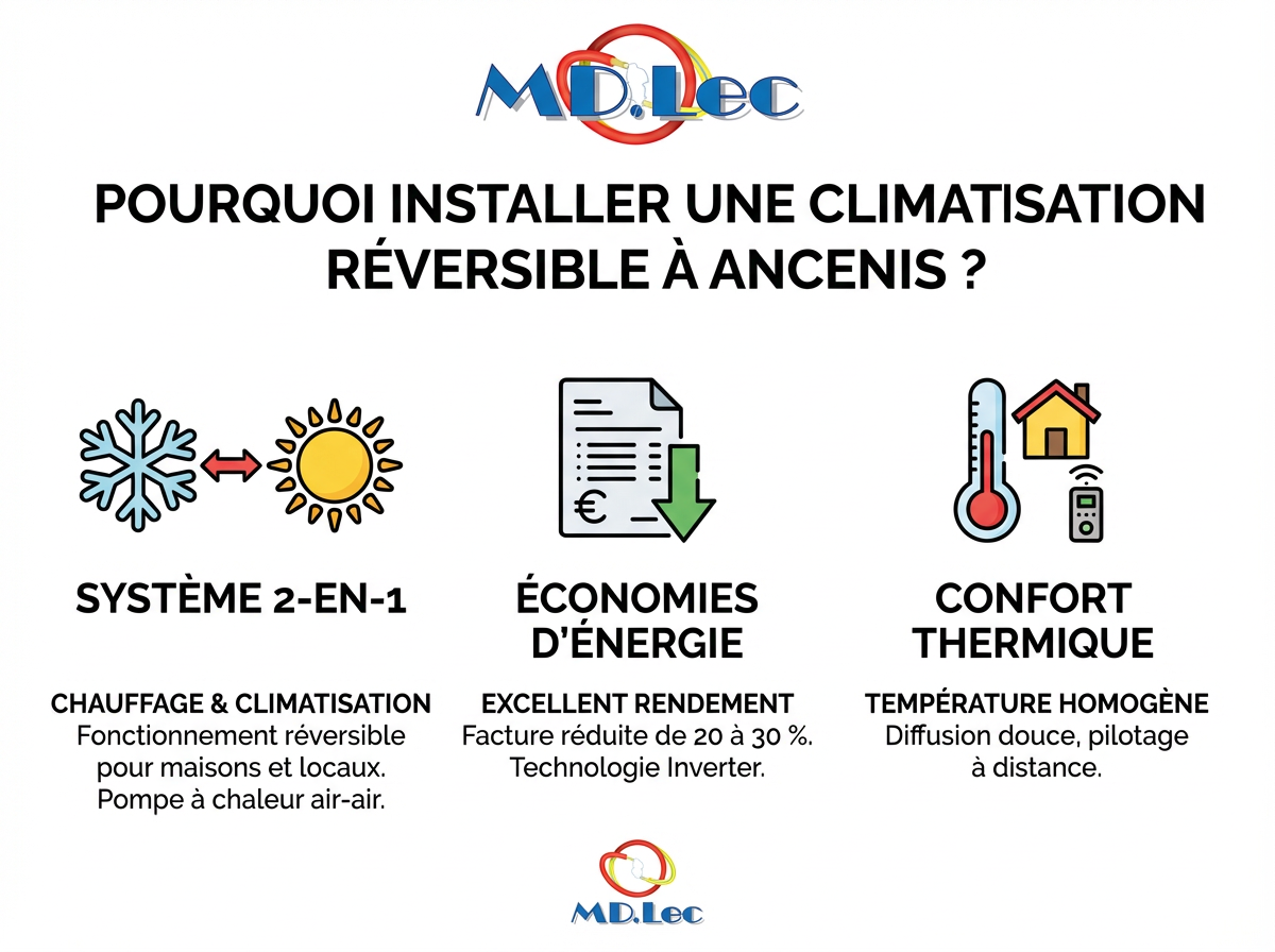 Climatisation réversible: économie, confort à Ancenis.